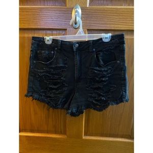American eagle black high rise shorts